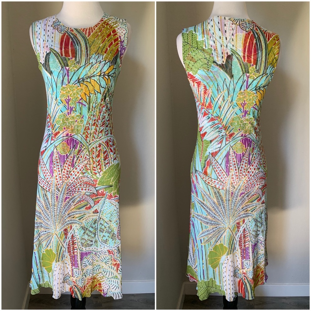 Peter Cohen Printed Mesh Midi Dress